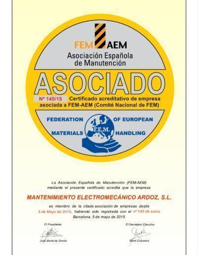 CERTIFICADO ASOCIADO FEM| Asal